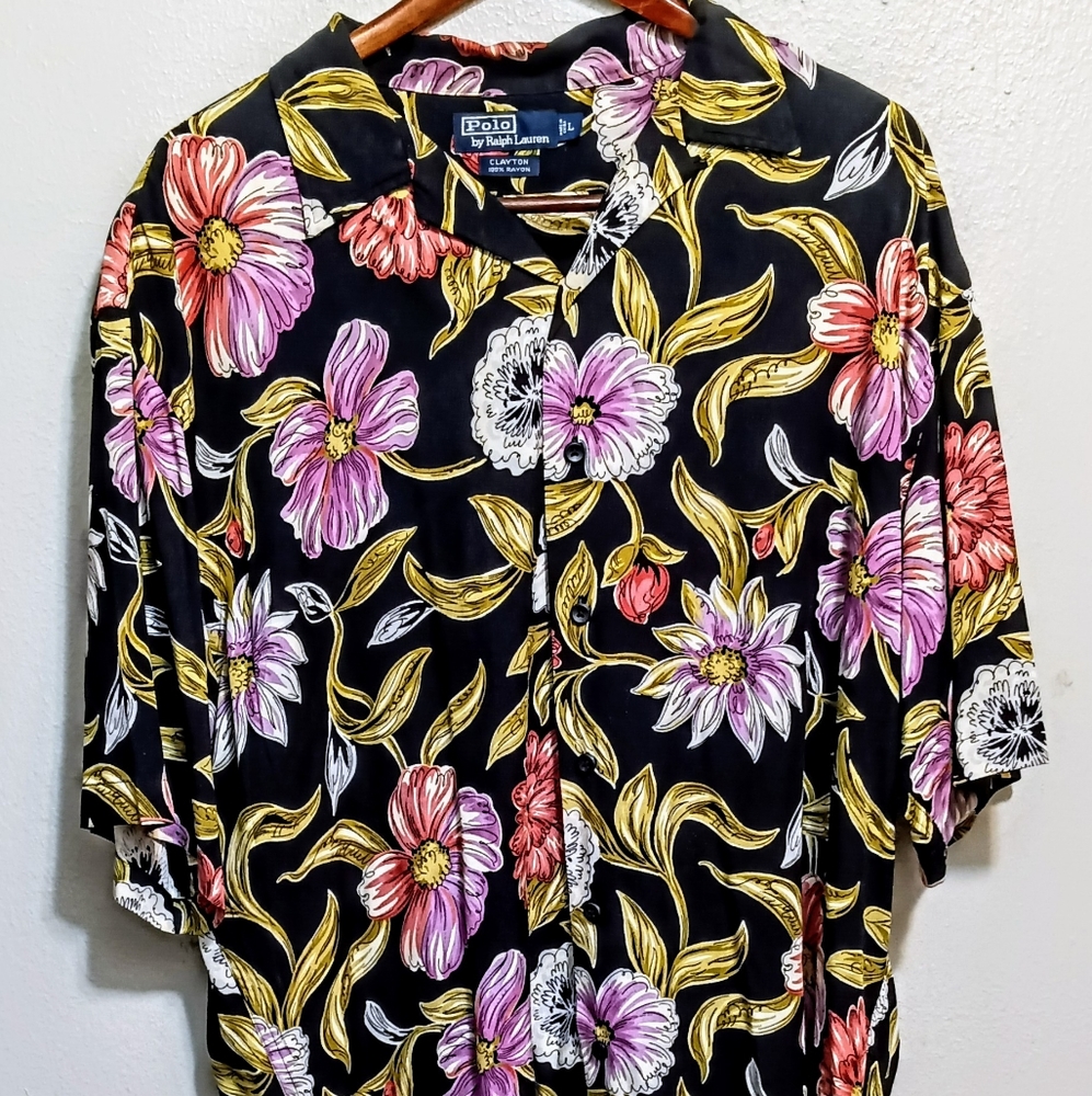 80's Vintage Polo Ralph Lauren Hawaiian Floral style shirt